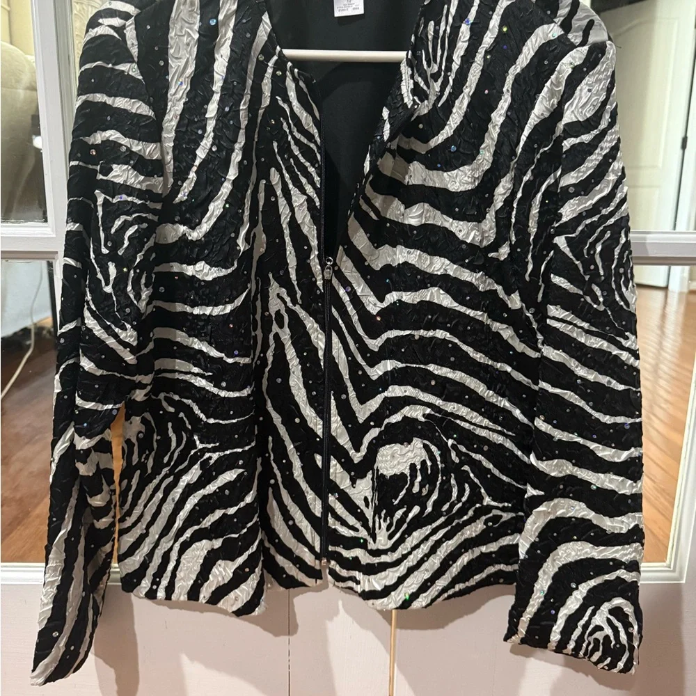 Elegant Zebra Pattern Women's Blazer